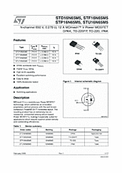 DataSheet STD16N65M5 pdf